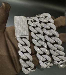 VVS1 Moissanite Miami Cuban Link Bracelet Plaqué Or 22K IGI Certifié 22MM 22 Pouces Iced Hip Hop Bijoux de Fiançailles - Product Image 4