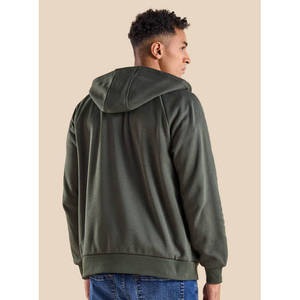 Sweat-shirt pour homme à capuche zippé, respirant, à manches raglan, avec détails imprimés et brodés, style streetwear personnalisé - Product Image 3
