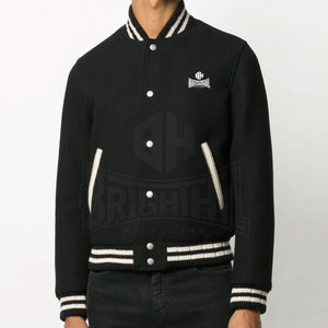 แจ็คเก็ตเลตเตอร์แมนดีไซน์พิเศษคุณภาพสูงสำหรับฤดูหนาว คอตั้ง ป้องกันแบคทีเรีย แขนยาว สวมใส่สบายสำหรับผู้ชาย - Product Image 3