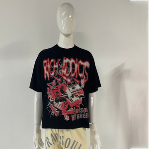 Custom Manufacturer Heavyweight Distressed Cropped Boxy Fit <b>Tshirt</b> Oversized Boxy Drop Shoulder T-shirt for <b>Men</b> - Product Image 1