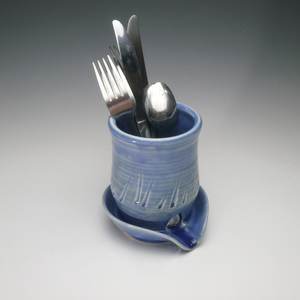 Handmade Eco-Friendly Ceramic Spoon Rest | Large Capacity Dishwasher <b>Oven</b> Safe Kitchen Utensil Holder | Elegant <b>Countertop</b> - Product Image 1
