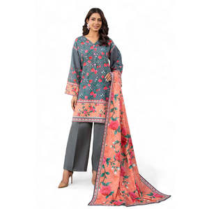 WNS-52094 Ensemble 3 pièces Salwar Kameez Anarkali en coton Khaddar avec Dupatta pour tenue de festival, style pakistanais et indien - Product Image 2