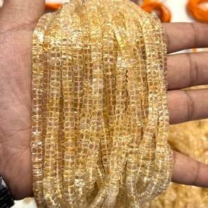 ลูกปัดซิทรินสีเหลืองธรรมชาติคุณภาพสูง ขนาด 4 มม. ถึง 7 มม. รูปทรงเรียบ สำหรับทำเครื่องประดับ - Product Image 1