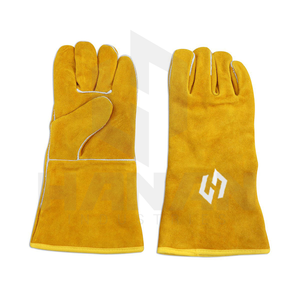 Guantes de soldadura de nuevo diseño Guantes DE TRABAJO resistentes al calor de cuero Premium para fabricación de metal Suministro OEM - Product Image 2