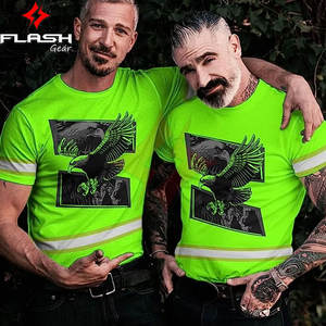 เสื้อทำงานก่อสร้างแขนสั้น ระบายอากาศดี มองเห็นได้ชัดเจน มาตรฐาน ANSI ระดับ 1 กันน้ำ ผลิตจากโพลีเอสเตอร์/ผ้าฝ้าย สะท้อนแสงเพื่อความปลอดภัย - Product Image 5