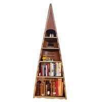 OMH Handgefertigtes Langlebiges Holzkanu-Bücherregal Version 2 Modernes Maßgefertigtes Nautisches Europa-Dekor für Zuhause Lackierte Ausführung Heimgeschenk