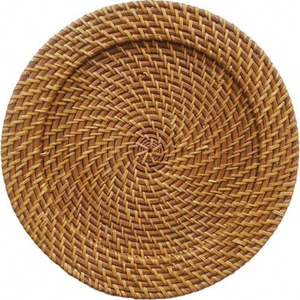 Assiettes chargeur en rotin personnalisables vaisselle naturelle faite à la main idéale pour les magasins de détail décoration de mariage et de banquet - Product Image 2