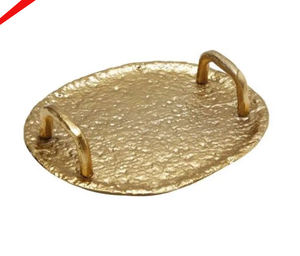 Plateau de service design en aluminium doré à l'aspect royal pour le restaurant et le bar de l'hôtel - Product Image 4
