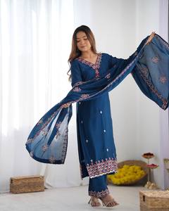 Nouveau vrai concepteur de modélisation Salwar Kameez Heavy Embroidery Work Party Wear Top-Bottom et Dupatta - Product Image 4