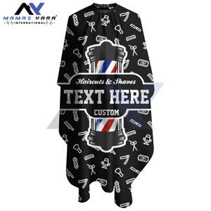 Cape de barbier professionnelle pour hommes de qualité supérieure Cape de salon imperméable noir Durable confortable boucle de cou réglable en polyester - Product Image 3