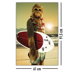 Affiche Star Wars de style moderne Chewbacca Surfin' pour décoration murale - Product Image 1