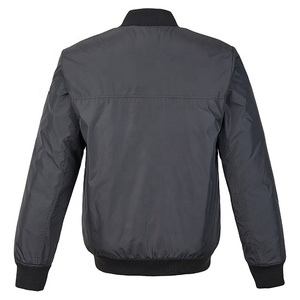 Chaqueta bomber vintage de otoño para hombre a prueba de viento con cremallera frontal patrón sólido procesamiento terminado - Product Image 2