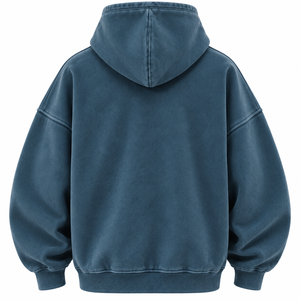 Sweat-shirt à capuche oversize pour homme en molleton de coton biologique avec poche arquée, écologique, respirant, coupe décontractée, décontracté - Product Image 4