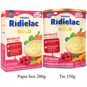 Vinamilk Ridielac Gold - Cereal para niños de seis meses-Sabor a vegetales mixtos de ternera-200g x 24 Cajas por Caja - Product Image 5