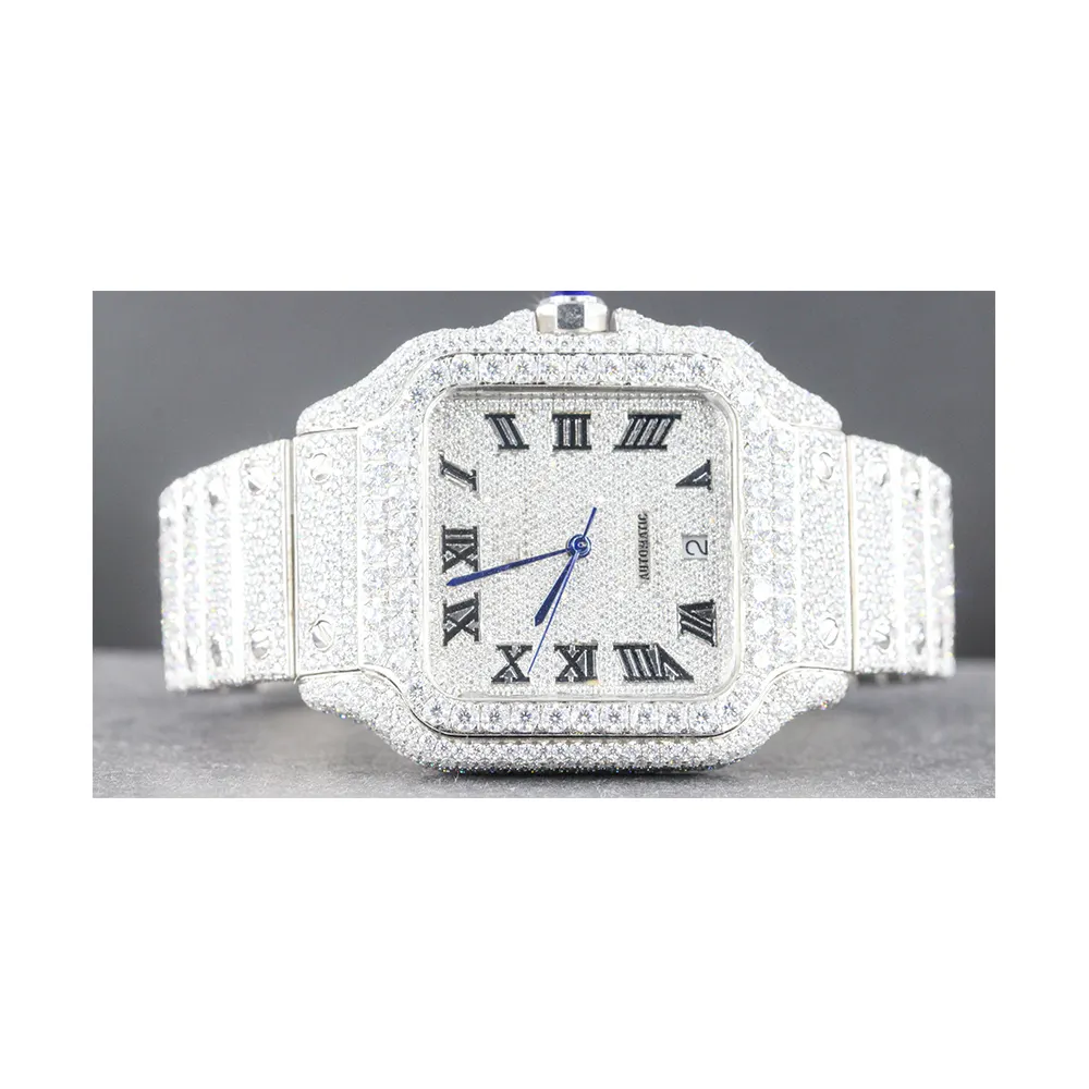 Jam tangan berlian Moissanite kualitas Premium jam tangan berlian penuh Tersedia dengan harga terjangkau