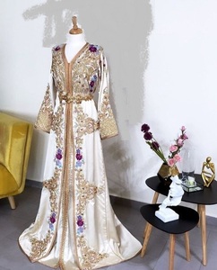 Vestido caftán de LATEST---MIDDLE del este de STYLISH--PARTY-WEAR, embellecedor con cuentas de cristal de colores, piedra, trabajo DABKA, 2023 - Product Image 1