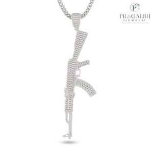 Iced AK47 Hip Hop Pendentif Collier Moissanite Bling Homme Streetwear Bijoux Plaqué Or 18k Personnalisé Trendy Iced Out Chaîne - Product Image 4