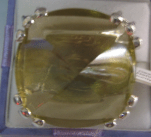 Shah Gems Women's Natural Lemon <b>Quartz</b> <b>Ring</b> 925 Sterling Silver Geometric Pattern Rhodium Plated Set Expert for Everyday Wear - Product Image 1