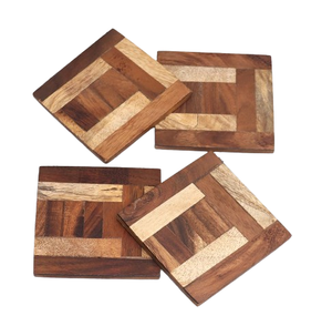 Sous-verres décoratifs en bois d'acacia, style le plus récent, pour thé et café, produits d'usine - Product Image 4