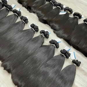 Cabello humano crudo vietnamita de alta calidad 100%, venta al por mayor, trama doble, cutícula completa alineada, mechones rectos, trama de cabello Natural - Product Image 5