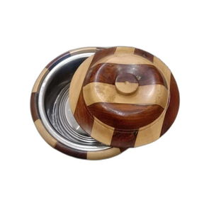 Casserole en bois gravée personnalisée vente directe d'usine meilleure qualité casserole de luxe faite à la main forme ronde - Product Image 6