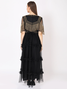 Robe Maxi Cami brodée à la main de style américain UK Premier Ceinture perlée pour fiançailles, anniversaire, cocktail, soirée. - Product Image 2