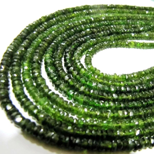 Cuentas Facetadas de Turmalina Verde Natural de Alta Calidad, Tamaño 3-4 mm, Hilo de 16 Pulgadas de Largo, para la Elaboración de Joyas - Product Image 1