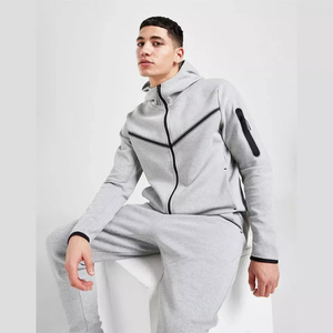 Ensemble de jogging pour homme de haute qualité, sur mesure, en gros, grande taille, vêtements de sport techniques d'hiver, uni, 100% coton, séchage rapide - Product Image 4