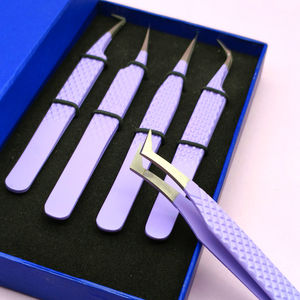 Pinzas para extensión de pestañas con volumen de acero inoxidable y cúspide afilada dorada al por mayor, herramientas para pestañas con punta puntiaguda, proveedor con logotipo privado - Product Image 6