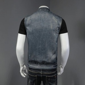 Chaleco Casual de Invierno para Hombre, Talla Grande, Cuello Redondo, Transpirable, de Algodón y Mezclilla, con Cierre de Cremallera, Prenda Exterior de Alta Calidad - Product Image 3