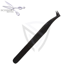 Pinzas Profesionales para Pestañas de 90 Grados con Logotipo Personalizado Gratuito, Acero Inoxidable, para Diestros, 6-8 cm, Punta de Agarre - Product Image 4
