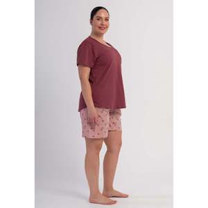 KADIN P.SUPREM XXL O YAKA KISA KOL ETEGI OVAL SORT TAKIM - BORDO - ROJO VINO - Product Image 3