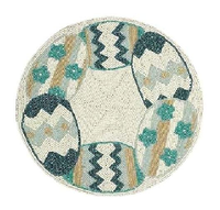Napperons de mariage ronds en fer avec perles de cristal argentées, design élégant, personnalisables, vente en gros, broderie et travail au point de croix