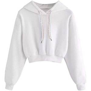 Wholesale High Quality Custom Gym <b>Crop</b> <b>Top</b> Hoodie Summer Workout Sweater - Product Image 1