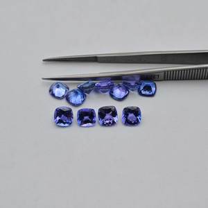 Tanzanite bleue naturelle 4-8mm à facettes Coussin taillé en vrac Prix abordable Fabrication de bijoux faits à la main par le fabricant - Product Image 1