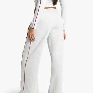 Pantalones de chándal informales de Invierno para mujer con logotipo personalizado al por mayor, mezcla de poliéster y algodón, detalle de encaje, cintura elástica, rectos de alta calidad - Product Image 6