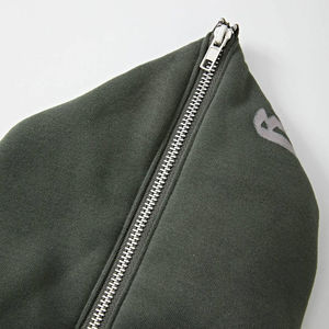 Sudaderas con cremallera de cara completa desgastadas para hombre al por mayor ropa pulóver lavado ácido sudaderas con cremallera de cara completa - Product Image 3