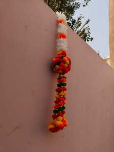 Jazmín y Pompón bola Faux guirnalda artificial colgantes par Pooja decoración de inauguración de la casa Haldi Mehendi Dholk Navidad Dec - Product Image 6