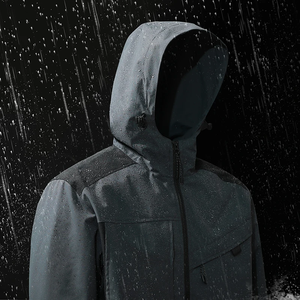 Veste de pluie personnalisée pour hommes, coupe-vent, imperméable et respirant, doublure en polyester 100%, style de travail, vestes d'extérieur, logo OEM, vente en gros - Product Image 2
