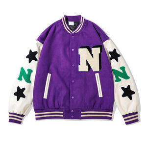 2025 Vente Chaude Hommes Casual Bomber Baseball Varsity Veste Logo Personnalisé Conceptions Letterman Style En Gros - Product Image 1