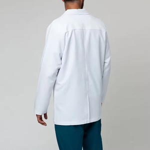 Blouse de laboratoire en coton blanc à manches longues style classique longueur genou et poches pour les professionnels des hôpitaux médicaux et des laboratoires - Product Image 3