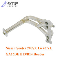 Tubo de Escape OTP para Nissan Sentra B13 B14 200SX 1.6 4CIL GA16DE, Alto Rendimiento, Acero Inoxidable SUS304