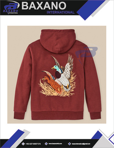 เสื้อฮู้ดดี้คุณภาพสูงสำหรับฤดูหนาว สีแดงเลือดหมู ปักลายเป็ด แบบยูนิเซ็กซ์ สไตล์อนิเมะ ระบายอากาศได้ดี กันลม - Product Image 5