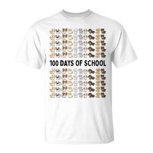 T-shirt « Cute Dogs 100 Days of School » : Célébrez le 100e jour d'école avec un design amusant et joyeux – Vêtements promotionnels - Product Image 1
