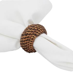 Anneaux de serviette en rotin décoratifs classiques de qualité export - Accessoires de table à manger uniques faits à la main en provenance d'Inde - Product Image 2