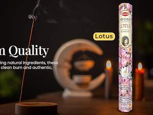 Bâtonnets d'encens HEM Lotus 120 bâtonnets (6 boîtes) 9 pouces de long fabriqués à la main Agarbatti pour la méditation, le yoga et le spa arôme floral naturel - Product Image 5