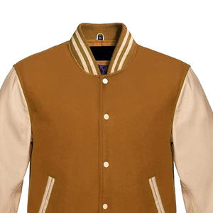 Blouson aviateur en laine de haute qualité pour hommes et femmes, logo personnalisé, vente en gros, blouson universitaire grande taille avec cuir - Product Image 5