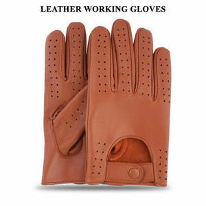 ถุงมือขับรถหนังแท้วินเทจแบบคลาสสิกสำหรับทุกเพศถุงมือตาข่ายเจาะรูแห้งเร็วปรับแต่งโลโก้ได้ตามต้องการสำหรับฤดูร้อน - Product Image 3