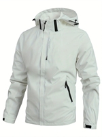 Veste de pluie imperméable vintage légère pour homme, imperméable à capuche, coupe-vent, pour la randonnée et l'extérieur.
