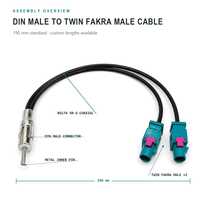 Automotive FM-Antennenadapterkabel YJH-AD039 DIN-Stecker auf Doppel-Fakra-Stecker Koaxial-Radiosignalkabel